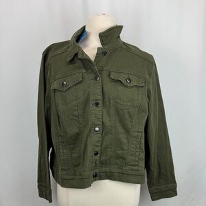 NWT Market & Spruce green or yellow Camila Boyfriend denim jacket 3X